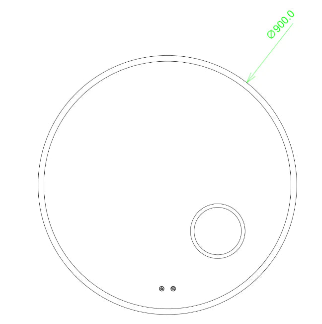 Round LED Mirror 900mm 3 Color Lighting Acrylic Touch Sensor Switch Defogger Pad Wall Mounted (Come with Magnifier) - Lighting on the rim