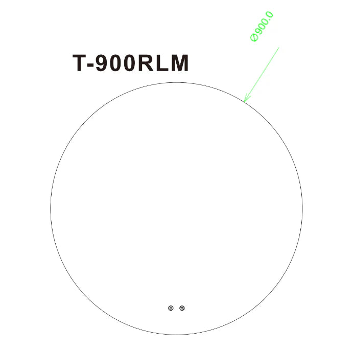 Round LED Mirror 3 Color Lighting Touch Sensor Switch Defogger Pad Wall Mounted - Lighting on the back
