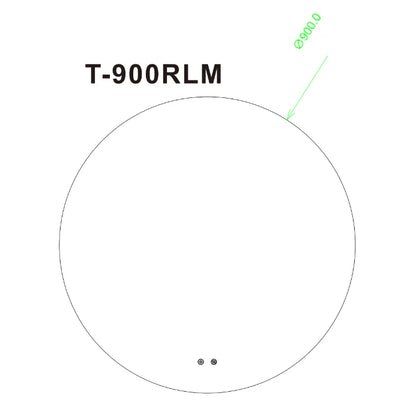 Round LED Mirror 3 Color Lighting Touch Sensor Switch Defogger Pad Wall Mounted - Lighting on the back