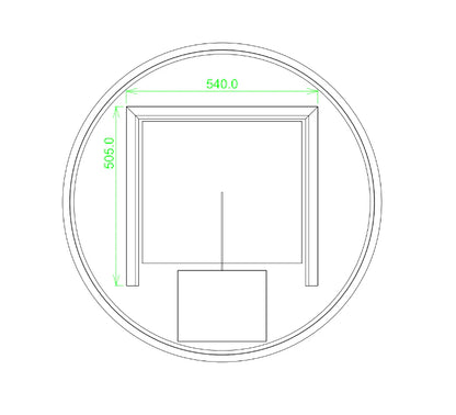 Round LED Mirror 3 Color Lighting Touch Sensor Switch Defogger Pad Wall Mounted - Lighting on the back