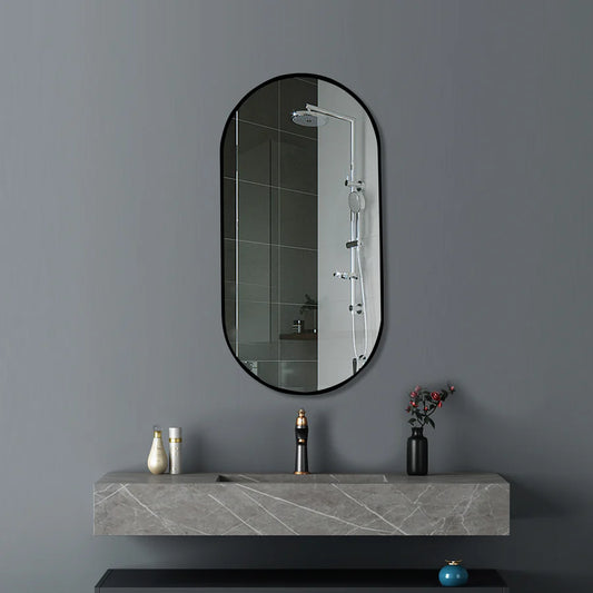 Oval Black Frame Mirror