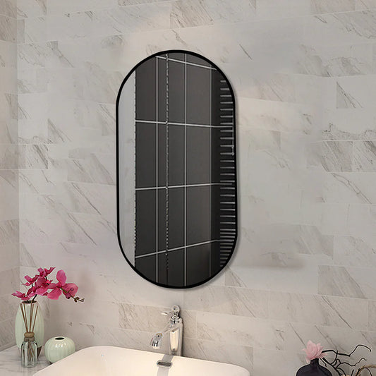 Oval Black Frame Mirror