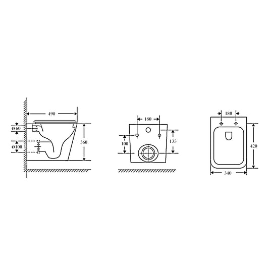 KANSAS Rimless Wall Hung Pan