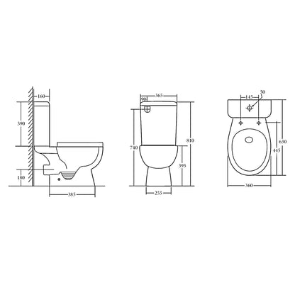 YORK Rimless Toilet Suite (P-Trap)