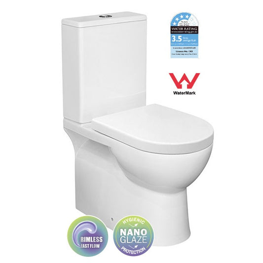 Toilet Suite Rimless Back to Wall  - Nano Glazed BB1001