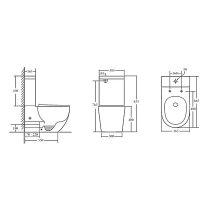 Toilet Suite Back to Wall Tornado  - Nano Glazed BB1003