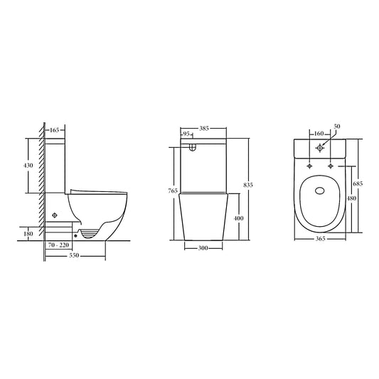 Toilet Suite Back to Wall Tornado  - Nano Glazed BB1003