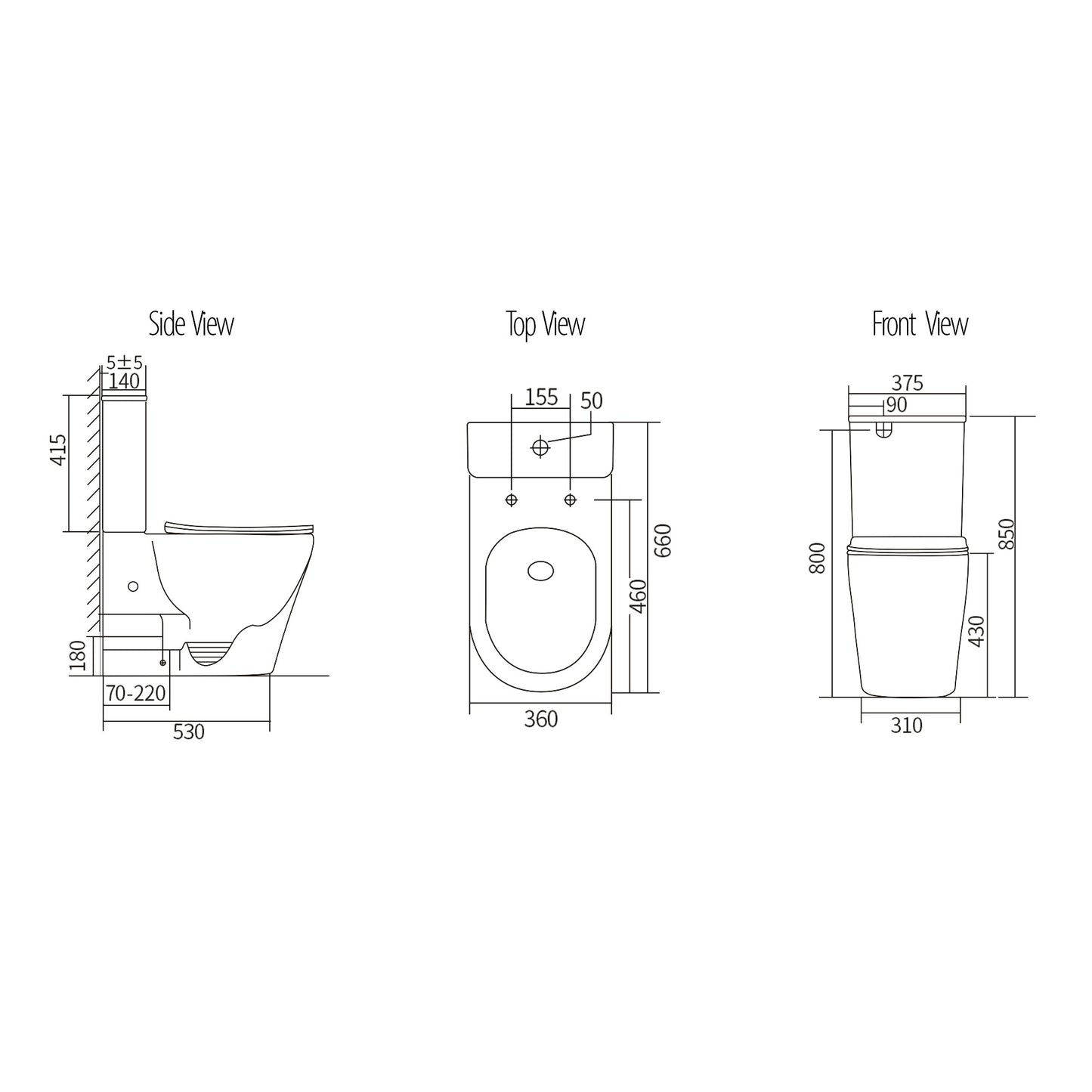 VERA Tornado-Rimless Toilet Suite in Matt White