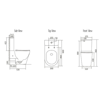 VERA Tornado-Rimless Toilet Suite in Matt White