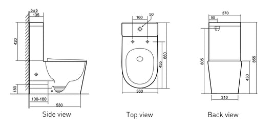 MILAN Wall-Faced Tornado-X Toilet Suite