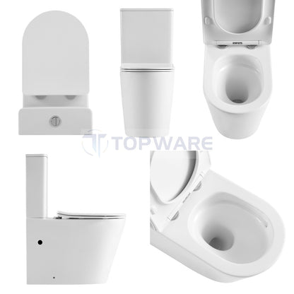 UNIQUE Tornado & Rimless Nano Back to wall Toilet Suite – Gloss White