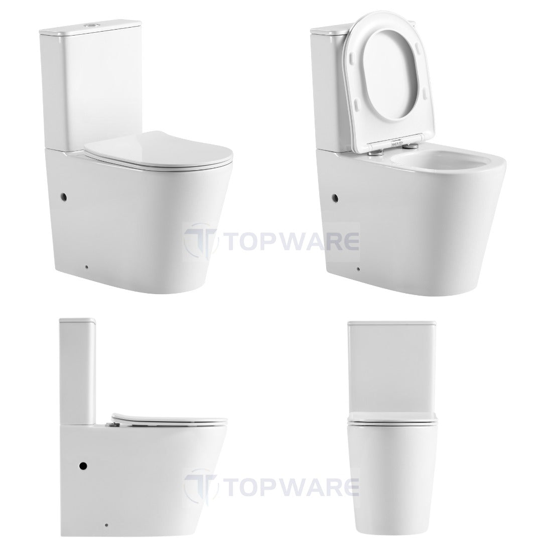 UNIQUE Tornado & Rimless Nano Back to wall Toilet Suite – Gloss White