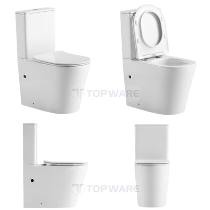 UNIQUE Tornado & Rimless Nano Back to wall Toilet Suite – Gloss White