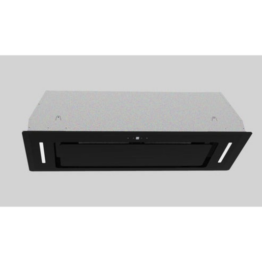 Carysil Built-In Canopy Rangehood 90CM with Black Glass Panel