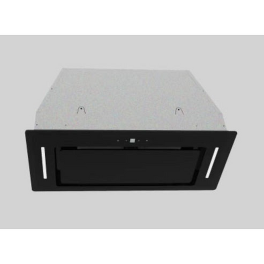 Carysil Built-In Canopy Rangehood 52CM with Black Glass Panel