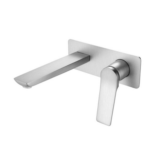 RUSHY Square Brushed Nickel Wall Mixer with Spout