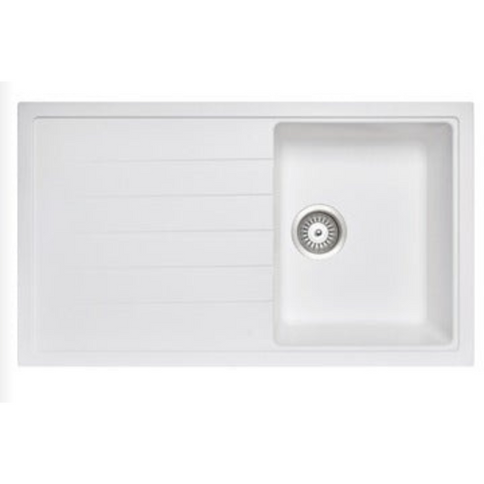 Carysil Vivaldi D100 Single Bowl With Drainer Board Granite Kitchen Sink Top/Flush/Under Mount