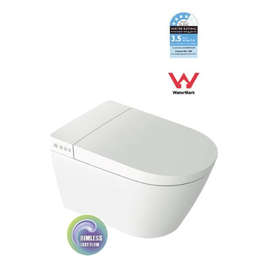 PARIS - SMART Rimless Wall Hung Toilet Suite R&T Package