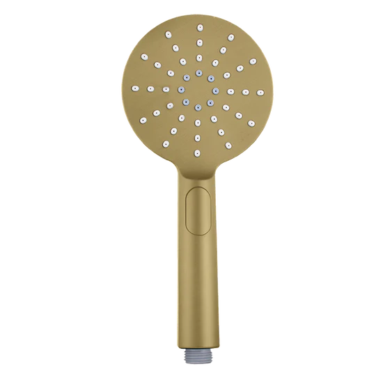 Round Brushed Yellow Gold ABS 3 Function Handheld Shower  Handheld Shower Head