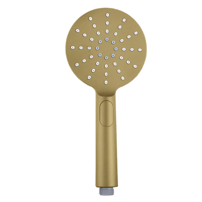 Round Brushed Yellow Gold ABS 3 Function Handheld Shower  Handheld Shower Head