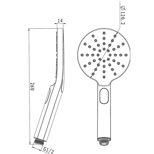 Round Brushed Yellow Gold ABS 3 Function Handheld Shower  Handheld Shower Head