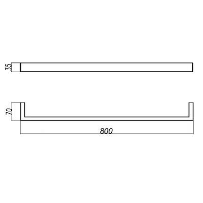 IVANO Series Square Single Towel Rail 600mm, 800mm