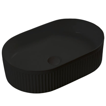 BA930 — Oval Grooved Above Counter Basin - Gloss White, Matte White, Matte Black