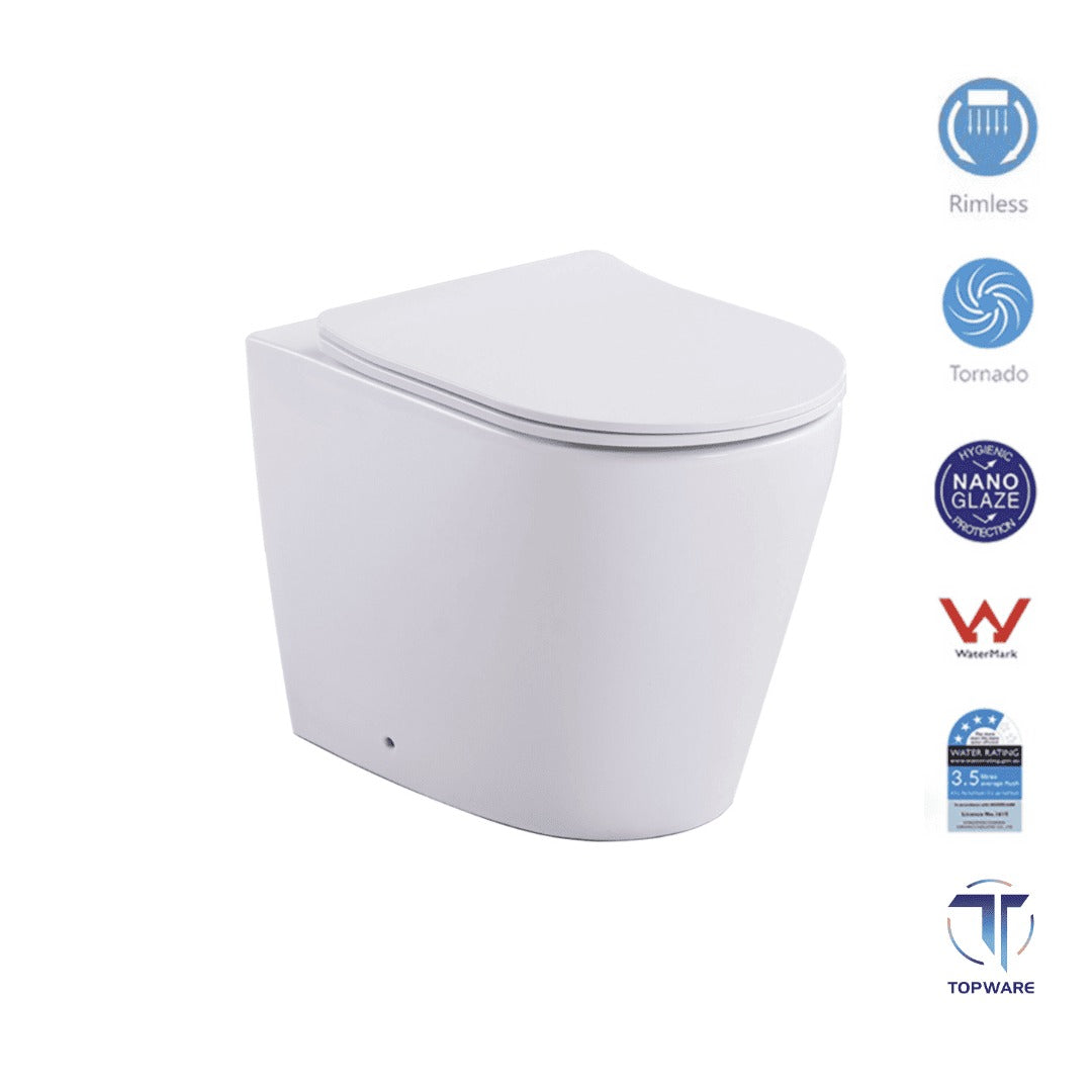 BOSTON R&T Tornado & Rimless Pan with In-Wall Cistern Package