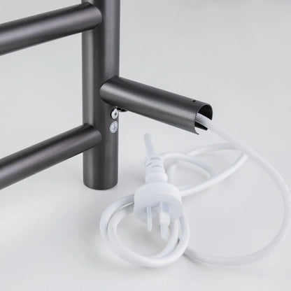 Round Chrome Electric Heated Towel Rack 4 Bars