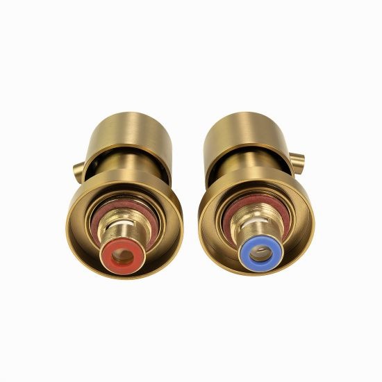 LUCID PIN Round Shower Wall Taps - Chrome, Matte Black, Brushed Brass 
