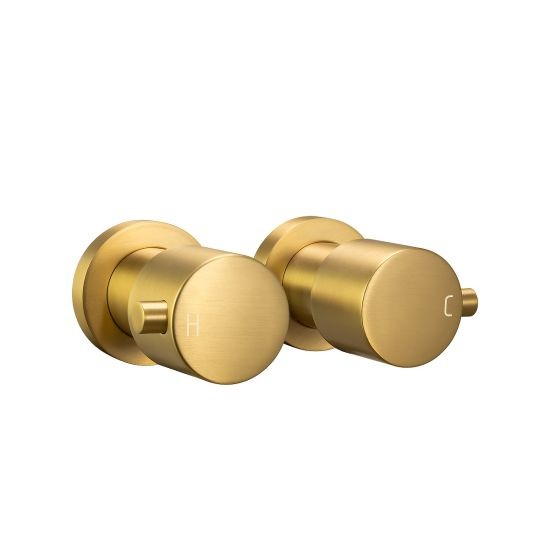 LUCID PIN Round Shower Wall Taps - Chrome, Matte Black, Brushed Brass 