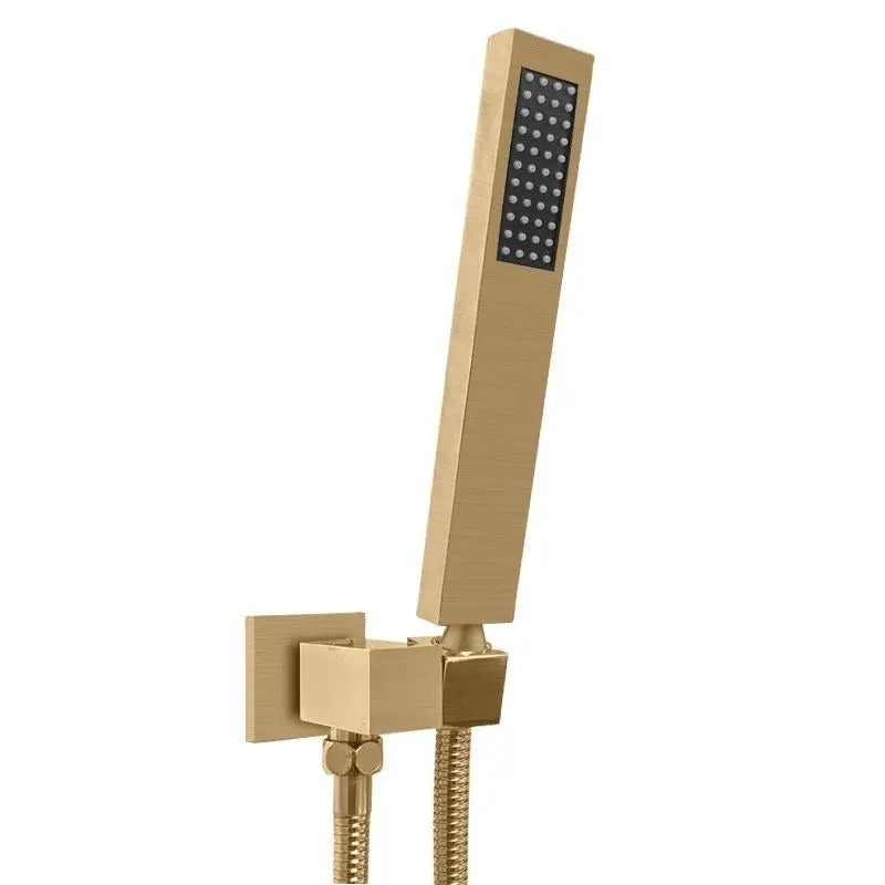 Square Hand Held Shower Set - in Chrome, Matte Black, Brushed Brass 