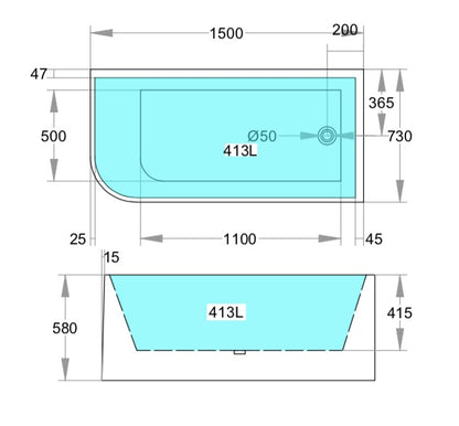 CASEY Corner Bathtub