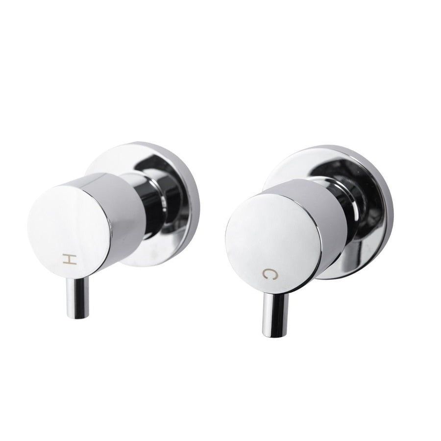 LUCID PIN Round Shower Wall Taps - Chrome, Matte Black, Brushed Brass 