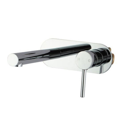 LUCID PIN Round Bathtub/Basin Wall Mixer With Spout (color up) (extension part) in Black and Chrome 
