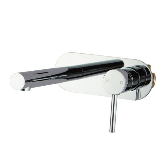 LUCID PIN Round Bathtub/Basin Wall Mixer With Spout (color up) (extension part) in Black and Chrome