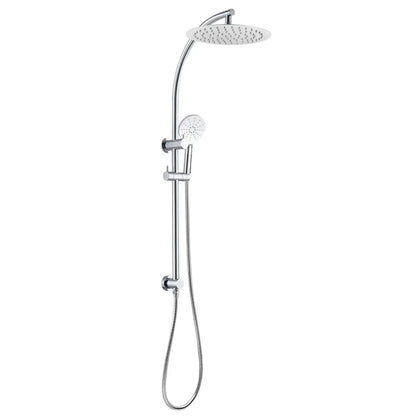 10'' Right Angle Round Shower Station Top Inlet - Chrome and Matte Black 