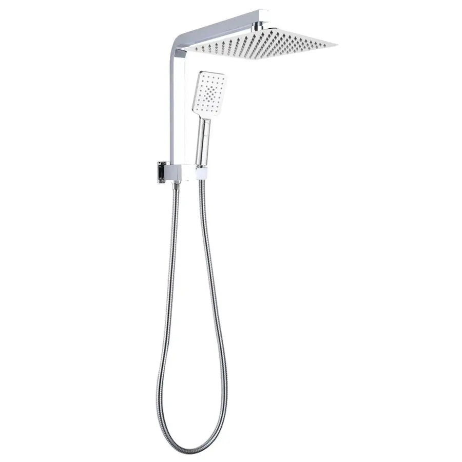 10" Square Shower Station Top Water Inlet - in Chrome and Matte Black 