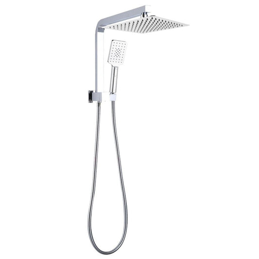 10" Square Shower Station Top Water Inlet - in Chrome and Matte Black