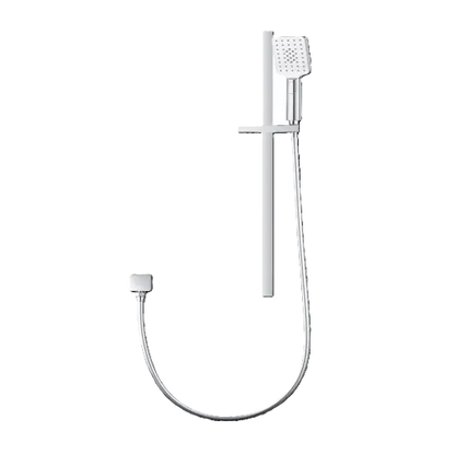 3 Functions Square Chrome Hand held Shower Set With Rail - in Chrome and Matte Black 