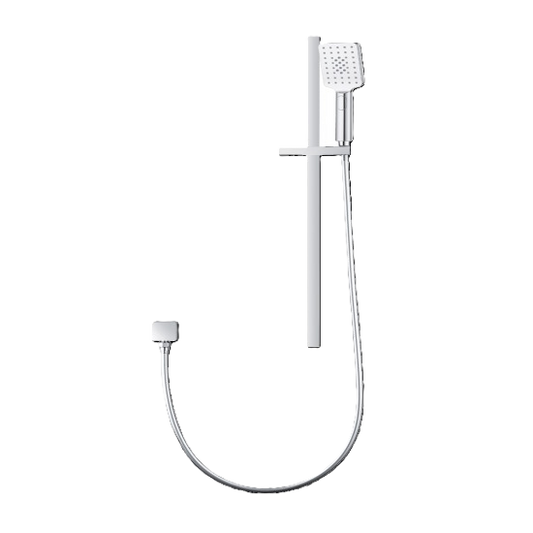 3 Functions Square Chrome Hand held Shower Set With Rail - in Chrome and Matte Black
