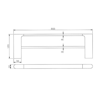 VOG Double Towel Rail 800mm