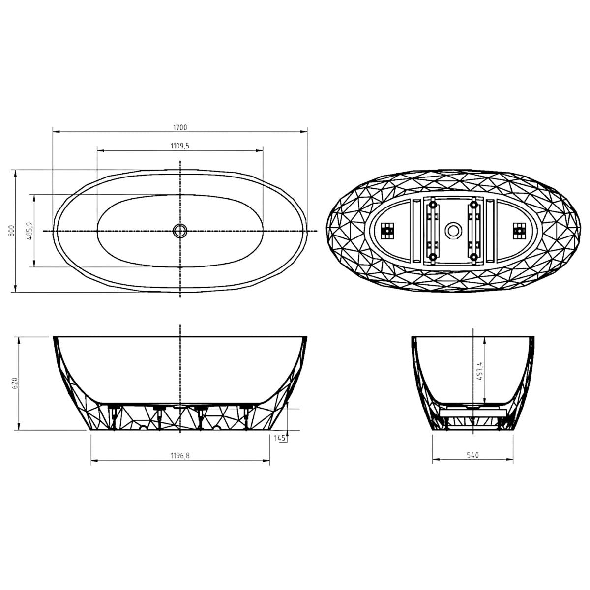 DIAMANTE Freestanding Bathtub