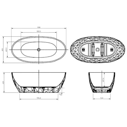 DIAMANTE Freestanding Bathtub