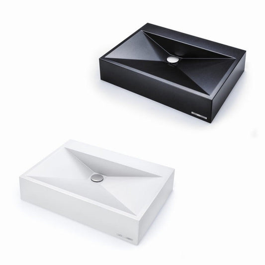 Sternhagen Above Counter Basin White or Black Glossy Bathroom Wash Basin Sani-Quartz Composite Golden Cut
