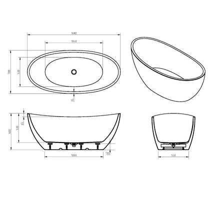 GUBBIO Freestanding Bathtub - 2 Sizes Available