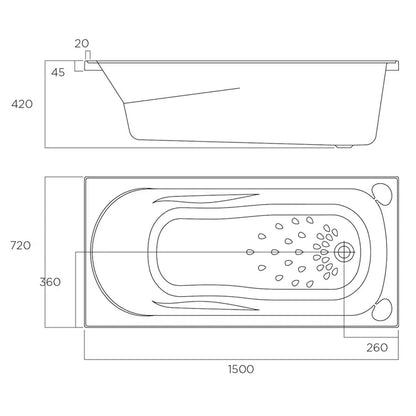 CIVIC Drop-In Bath Tub - Available in 3 Sizes