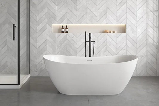 LUKA 1700 Free Standing Overflow Right Hand Bath Tub