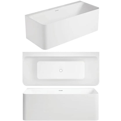 LUNUS Back To Wall Overflow Bath Tub -  Available in 2 Sizes