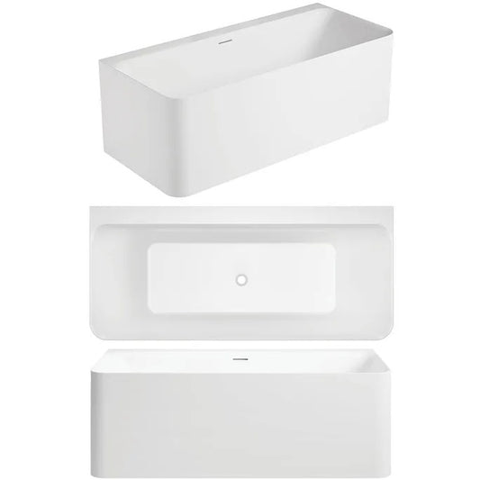 LUNUS Back To Wall Overflow Bath Tub -  Available in 2 Sizes